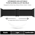 Miniatyrbilde 2 av 5: Apple Watch 42/44/45/49mm Justerbart & Elastisk Nylon Loop Armbånd Sort Svart