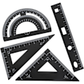 Miniatyrbillede 1 af 5: 4-delt lineal og vinkelmåler i aluminiumslegering (Sunmostar)