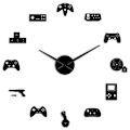 Miniatyrbillede 1 af 5: Game Controller Video DIY Kæmpe Væg Ur Spil Joysticks Stickers Gamer Vægkunst Video Spil Skilt