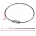 Miniatyrbillede 3 af 5: Wire nøglering kabel (10 stk.) Tyk rustfrit stål nøglering wire loops med sikker skruelås til ophængning af bagagemærker
