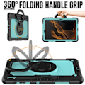 Miniatyrbilde 3 av 5: For Samsung Tab S7 Plus T970 / T975 (2020) / Tab S7 Fe (2021) Anti-drop Tablet Case Hard PC + Case med stativ Svart Babyblå PC ingen