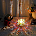 Miniatyrbillede 5 af 5: Krystal Lotus Tealight Holder Lotus Kronblad Ønske Lysestager