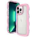 Pikkukuva 1 / 5: iPhone 15 Pro Max Kuori Wavy Hybrid Läpinäkyvä/Pinkki