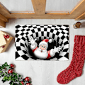 Miniatyrbillede 5 af 5: Jul 3D Illusion Dørmåtte Skridsikker Gulvmåtte Sengemåtte Til Soveværelse Stue Børn 80X120cm Sort Grinch Hånd Sort Grinch Hånd 80X120cm