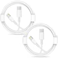 2-pack USB C till Lightning-kabel för iPhone 14 13 13 Pro Max 13 Mini 12 Pro Max 11 Pro, 1m Vit