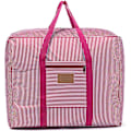 Miniatyrbild 1 av 5: Vattentät tjock stor förvaringsväska 600D Oxford Organizer Resväska för filtar, täcke, kuddar, kläder, flytt, hem (Rosa, Medium) Medium