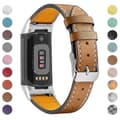 Premium Genuine Leather Strap for Fitbit Charge 5/6 - Soft Adjustable Replacement Band Espresso Espresso Fitbit Charge 6