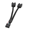 Miniatyrbillede 1 af 5: Bundkort USB 2.0 9-Pin Header 1 til 2 Forlængerhub Splitter Adapter Konverter Ft