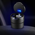Miniatyrbillede 5 af 5: 2x bærbar askebæger med LED-lys bil kopholder askebæger bil røgfri askebæger biltilbehør