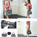 Miniatyrbillede 5 af 5: Kvinder Geometrisk Selvlysende Læder Håndtasker Dame Skuldertaske Holografisk Regnbue Crossbody Taske Elegant Tote Til Kvinder Dame