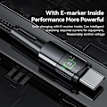Miniatyrbillede 3 af 5: ESSAGER 2m 240W PD USB-C - USB-C Nylonkabel Sort