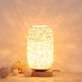 Miniatyrbillede 4 af 5: Moderne bordlampe i bambus og rattan med træfod - Cre