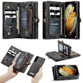Pikkukuva 1 / 5: Samsung Galaxy S21 Plus - CASEME 2-in-1 Monitoiminen Lompakkokotelo - Musta Black Svart