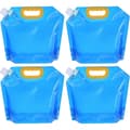 0,66 Gallon Foldable Water Container, 4-Pack Plastic Storage Jug Foldable Water Bag for Camping, Hiking, Emergency Water Storage, Clear Blue 0,66 Ga...