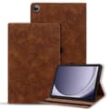 Samsung Galaxy Tab A9+ / A11+ Embossed Calf Texture Leather Case Brun