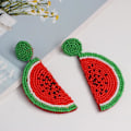 Miniatyrbillede 2 af 5: Søde frugt Vandmelon perler Dingle Stud øreringe til kvinder Teenagere Sjov frugt Bohemian Statement Harpiks dråbe øreringe Modesmykker