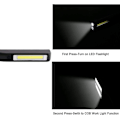 Miniatyrbillede 5 af 5: Genopladelig LED-arbejdslampe, 2 stk. 350 lumen COB mekaniker lommelygte ultra kraftig lommelygte inspektionslampe