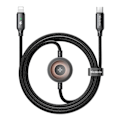 Miniatyrbillede 2 af 5: MCDODO 1,5 m 36W 2-i-1-kabel med Apple Watch-oplader, sort