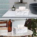 Miniatyrbild 4 av 5: Rektangulär servettboxhållare i PU-läder, för Kleenex, servetter, rektangulära servettboxöverdrag, hållare för badrum, bil, hem, dekorativ