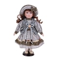 Miniatyrbild 1 av 3: 30 cm Vacker Porslinsdocka Figur med Grå Kläder
