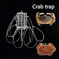 Miniatyrbilde 2 av 5: 1 stk krabbefelle med flere kroker; Gjenbrukbar agnboks for krabber, reker og hummer utendørs