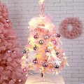 Miniatyrbilde 2 av 4: Rosa skrivebords-juletrær Mini kunstig julefuru LED-belysning Juletrær