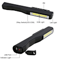Miniatyrbillede 3 af 5: Genopladelig LED-arbejdslampe, 2 stk. 350 lumen COB mekaniker lommelygte ultra kraftig lommelygte inspektionslampe