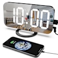 Miniatyrbild 1 av 5: Digital väckarklocka, stor LED-display, med USB-laddare, snoozefunktion