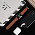 Miniatyrbillede 5 af 5: Ægte Læder Armbånd Apple Watch 41/40/38 mm - Brun Brown Brun