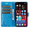Miniatyrbillede 2 af 5: iPhone 15 Etui med blomsterprint, blå