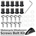 Miniatyrbillede 4 af 5: 10 stk. Motorcykel Vindskærm Vindskærm Fairing Bolt Skruesæt Brøndmøtrikker M5 15mm