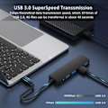 Miniatyrbild 3 av 5: USB 3.0 Hubb, 4-portars USB-hubb USB-delare USB-förlängare för Laptop, Xbox, Flash-enhet, Hårddisk, Konsol, Sivare, Kamera, Tangentbord, Mus