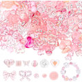 Miniatyrbilde 1 av 5: 170 stk. assorterte estetiske akrylperler - Pastellformer for DIY