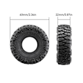 Pikkukuva 2 / 5: 4 kpl 60 mm 1,0 tuuman superpehmeät renkaat 1/18 1/24 Rc-ryömintäautoon Axial Scx24 Ax24 Trx4m Fms Fcx24