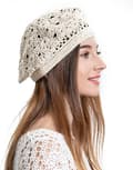 Dam Sommar Stickad Basker Handgjord Virkad Utskuren Lätt Slouchy Hatt