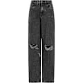 Miniatyrbillede 1 af 4: Urban Classics Dame/Kvinder 90'er Denim Distressed Vide Ben Tro Sorte Koksgrå Vasket 30R