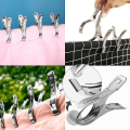 Miniatyrbilde 2 av 5: 8-pakning 12 cm klesklyper for strandhåndklær, store klesklyper i rustfritt stål for solsenger, klesklyper for klesvask, klesklyper for tunge klær S