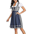 Pikkukuva 2 / 5: Uudet naisten Dirndl Baijerilainen perinteinen mekko oluttyttö mekko pusero essu Musta XL
