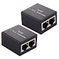 Miniatyrbilde 1 av 5: 2-PACK RJ45 Splitter Ethernet LAN Adapter Svart