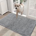 Hundemåtte til mudrede poter, absorberer fugt og snavs, absorberende skridsikker vaskbar måtte, hurtigtørrende mikrofiber, MudBY Grå 60x90cm