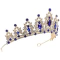Crown Shaped Tiara for Girls Elegant Decorative Accessory 1 Piece Blue 17X14CM