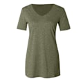 Miniatyrbillede 5 af 5: Kvinde Mode V-hals Halv ærmer Oversized T-shirt Solid Casual Løs Basic Toppe XL