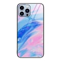 Miniatyrbild 1 av 2: iPhone 14 Pro Skal Marmor Härdat Glas Blå/Rosa