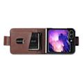 Miniatyrbild 2 av 5: AZNS Galaxy Z Flip 5 Fodral Läder Mörkbrun