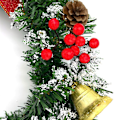 Miniatyrbild 5 av 5: Christmas Wreath for Front Door 15.7 Inch Artificial Winter Hanging Wreath for Front Door/Window with Pine Cones, Bell, Berries and Bow