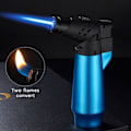 Miniatyrbilde 2 av 5: 2 i 1 vindtett Turbo Gas lighter Sveisebrenner Matlaging Baking Sølv onesize