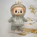 Miniatyrbild 5 av 5: 17cm Labubu Dockkläder Monster Outfit Tillbehör Kläder DIY Barnpresent Flickor Hooded Sweatshirt Byxor E25VT250214.Ca