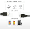 Pikkukuva 3 / 4: Korkea laatu - Usb 3.0 -kaapeli Western Digital/wd/seagate/clickfree/toshiba/samsung kannettavalle kiintolevylle - Usb 3.0 A/micro-b -kaapeli (2m)