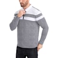 Pikkukuva 4 / 5: Pikeepaidat miehille, lyhyt- ja pitkähihaiset, rento patchwork 1/4 vetoketjullinen poolopaita