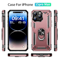 Pikkukuva 2 / 5: iPhone 15 Pro Max Kuori Iskunkestävä Armor Sormus Ruusukulta